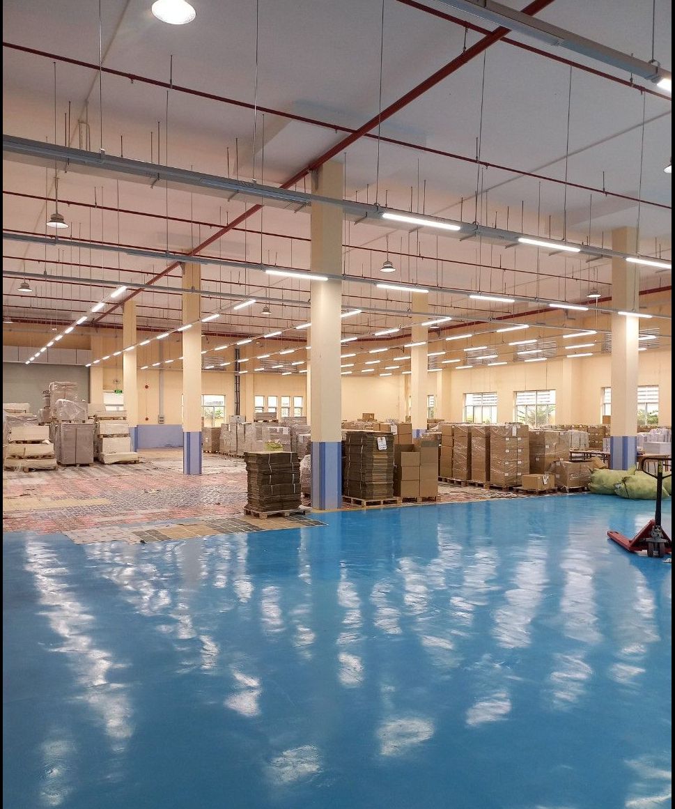 thi công hệ thống chiếu sáng nhà máy in 7